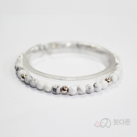 실버장식 백송석 팔찌 4mm