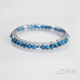 실버장식 터키석 팔찌 4mm