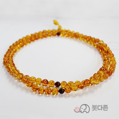 호박 108고무줄 합장주(7mm)