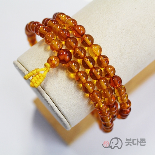 호박 108고무줄합장주(7mm)
