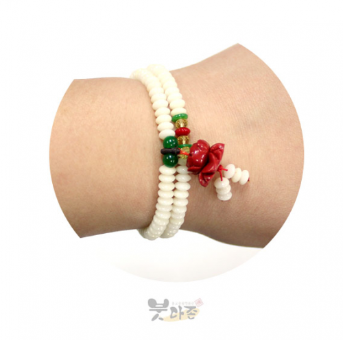 산호연꽃메달 패다라수108합장주 - w화이트