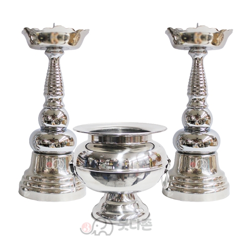 스텐 칠봉촛대향로 세트(26cm)