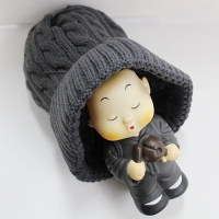 겨울 밍크모자(진회색)(겨울용 스님모자)