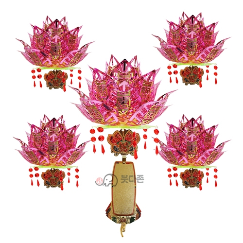 재물소원기도등(빨강10개) (최대폭29cm)<BR>(등표포함)