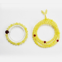 노란색 송진 염주세트  (108염주+합장주)