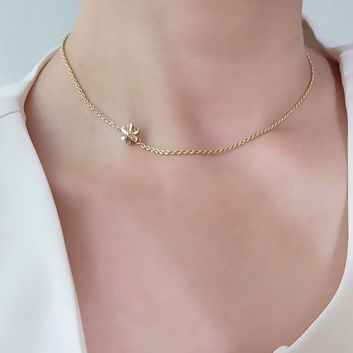 14K 18K 꽃 로프 체인 목걸이