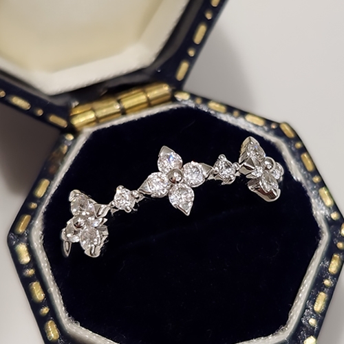 14K 18K 화이트 꽃반지