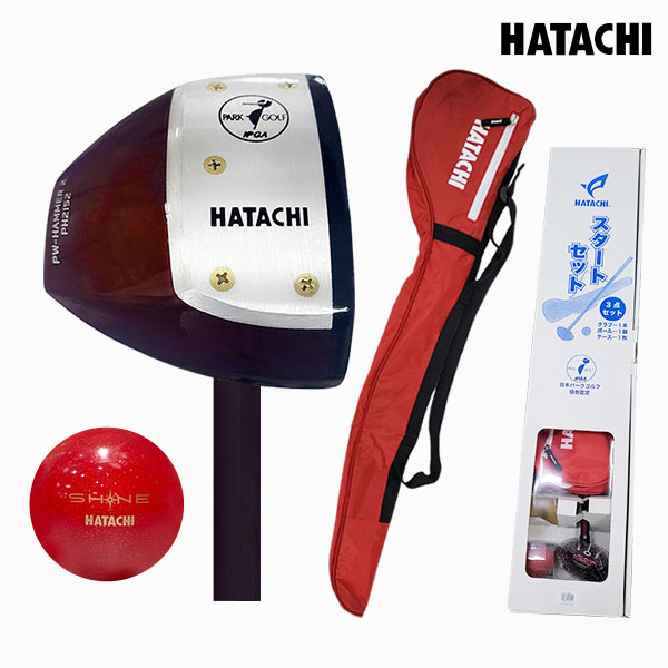 [정품] 하타치 파크골프 스타트B 3종세트 PH1413 레드가방