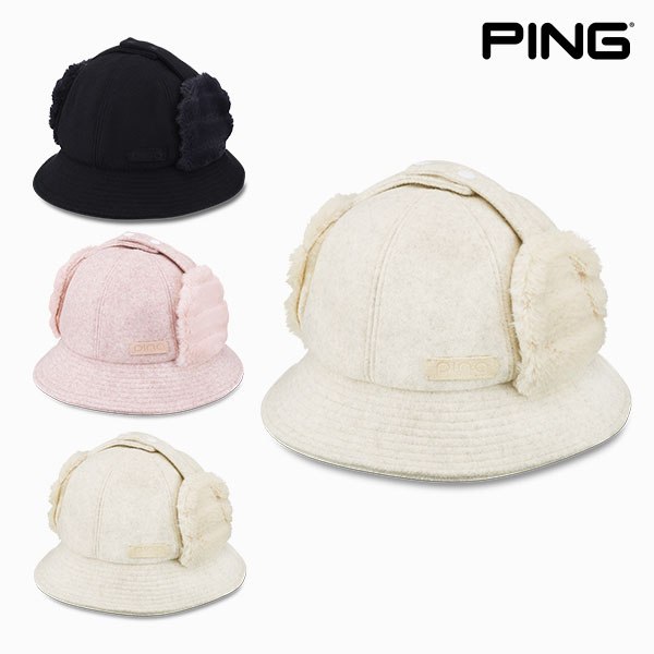 핑 PING 우먼스 밍크퍼 버킷햇 여성 겨울모자 골프모자 2023년