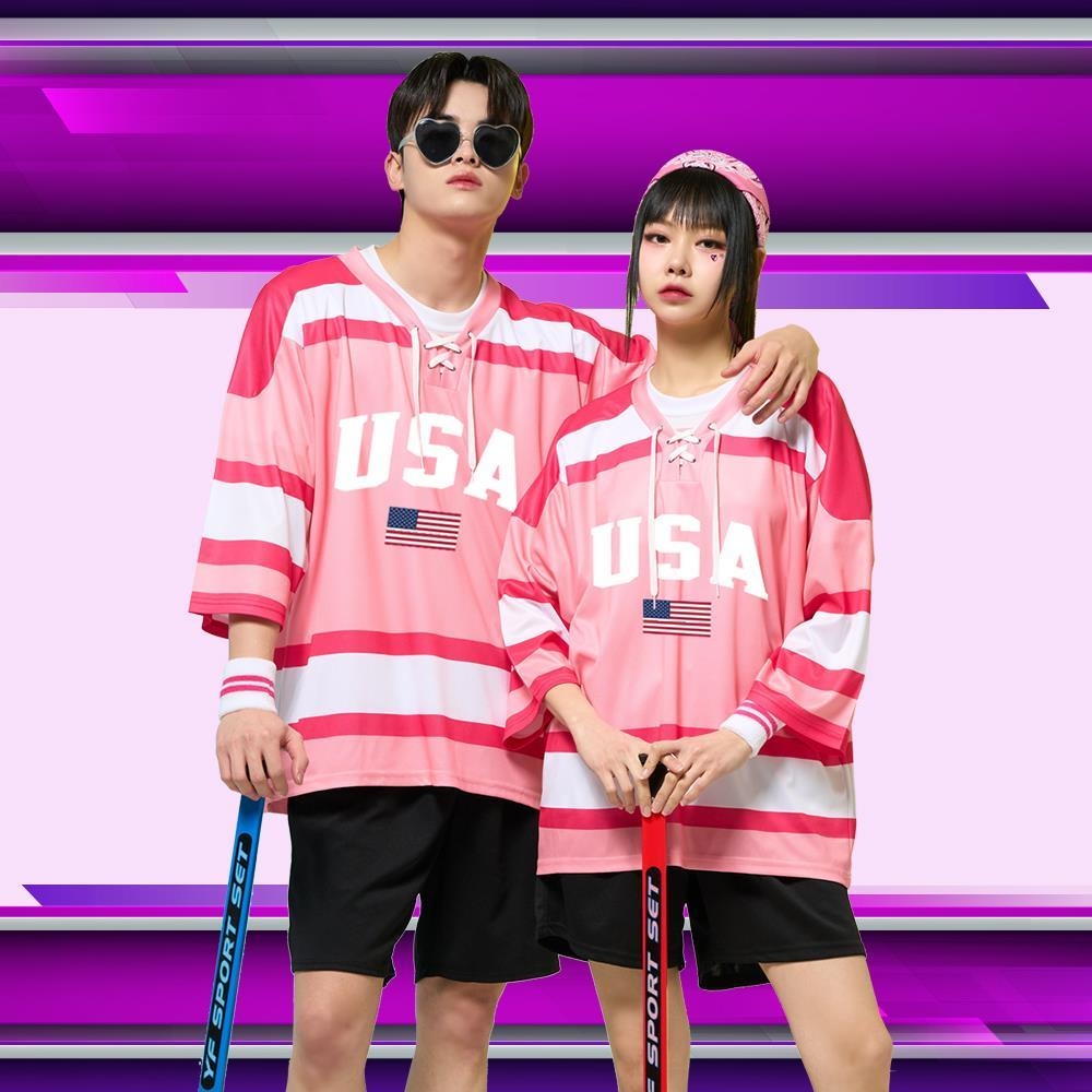 아이스하키 세트 핑크 화이트