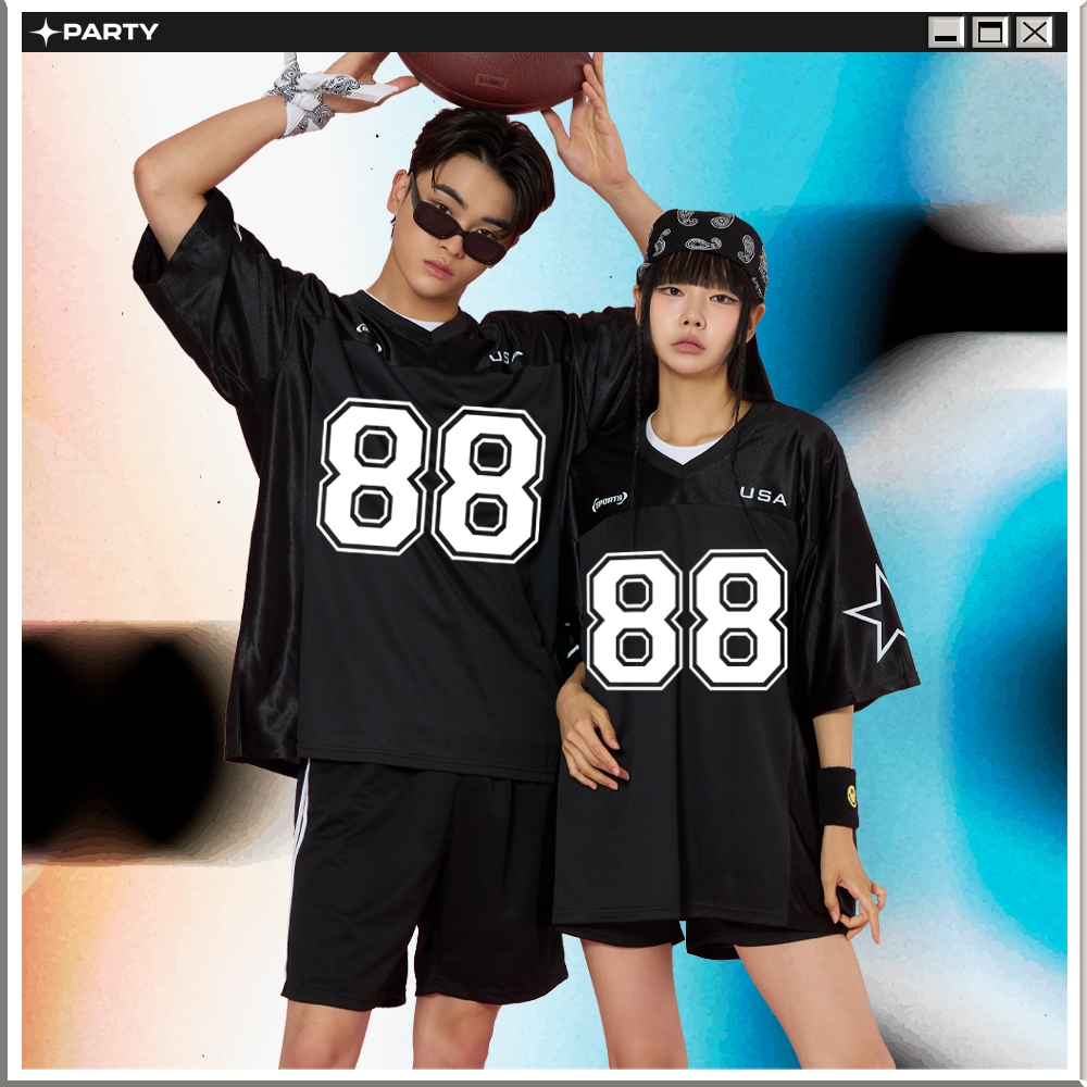 럭비져지 메쉬 블랙 세트