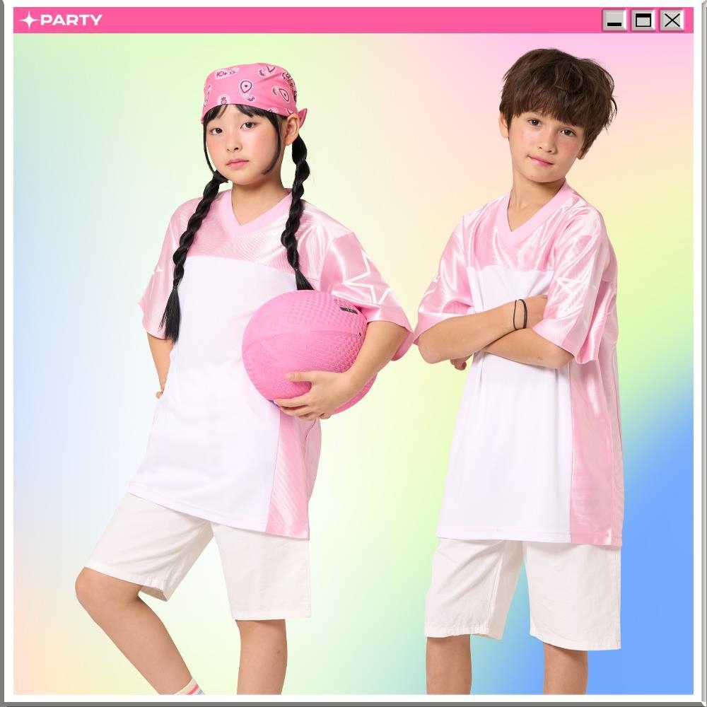 아동 럭비져지 메쉬 핑크 세트 (성인포함)
