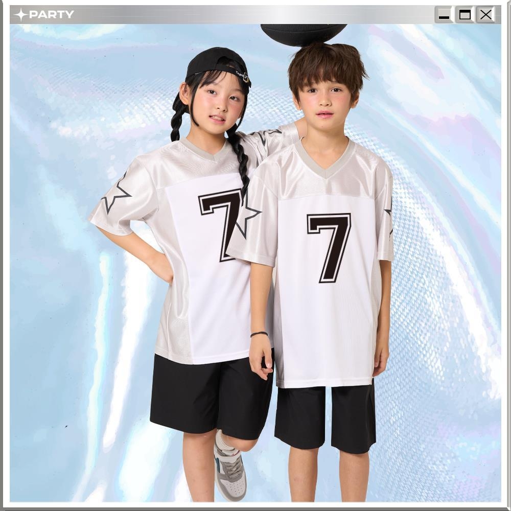 아동 럭비져지 메쉬 실버 세트