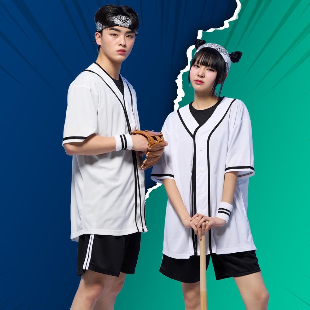 베이직 오픈야구티 베이스볼 화이트 세트