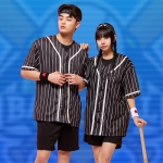 야구반티 스트라이프 베이스볼 블랙 세트
