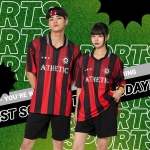 풋볼 축구복 레드블랙 풋볼져지 세트