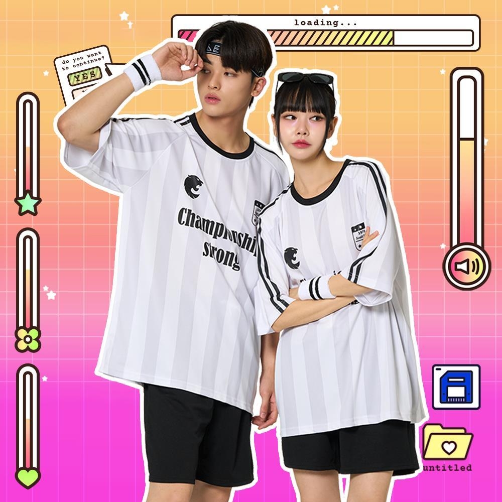 축구반티 풋볼 스트라이프 화이트세트