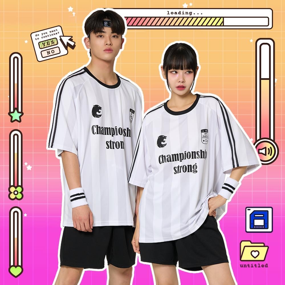 축구유니폼 풋볼 스트라이프 화이트세트