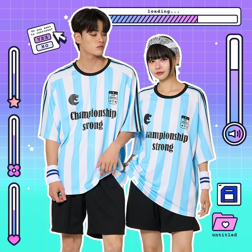 축구반티 풋볼 스트라이프 블루세트