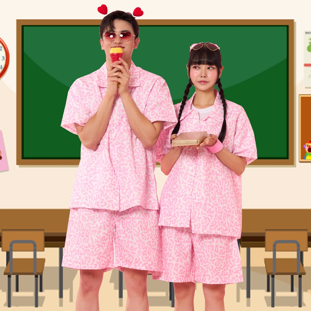 핑크 교련복세트 (반팔/반바지) 세트