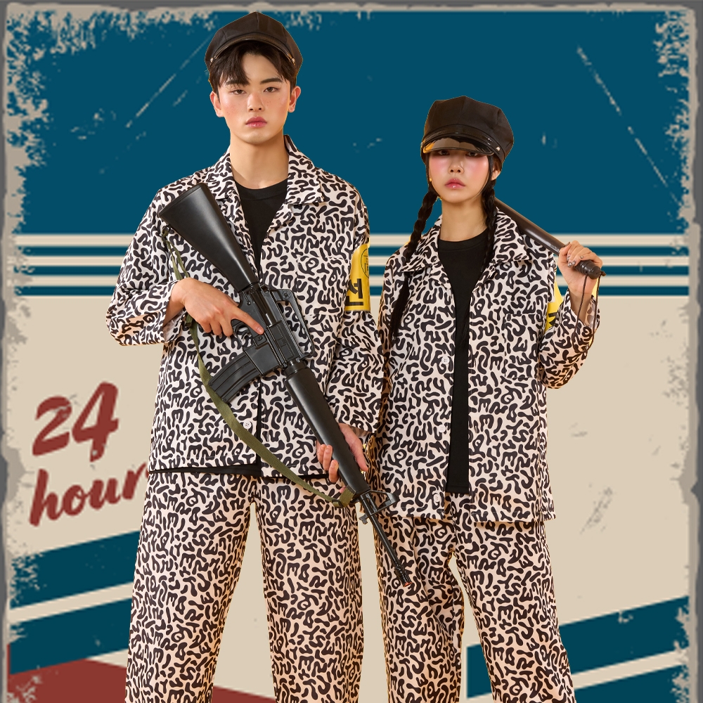 블랙 교련복세트 (긴팔/긴바지) 세트