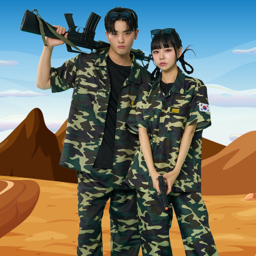 개구리군복 반팔긴바지 세트