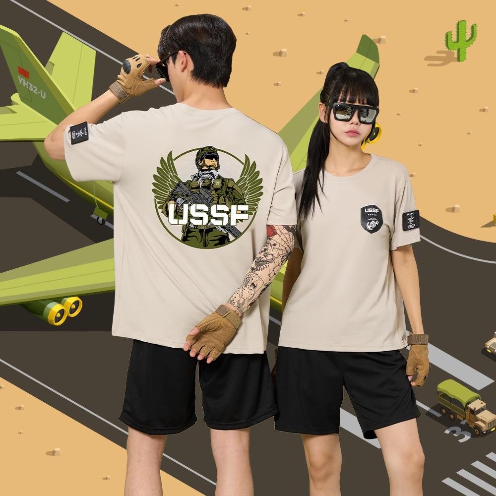 강철부대 반티 USSF 반팔 베이지