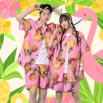 하와이안 파인애플 셔츠세트 핑크