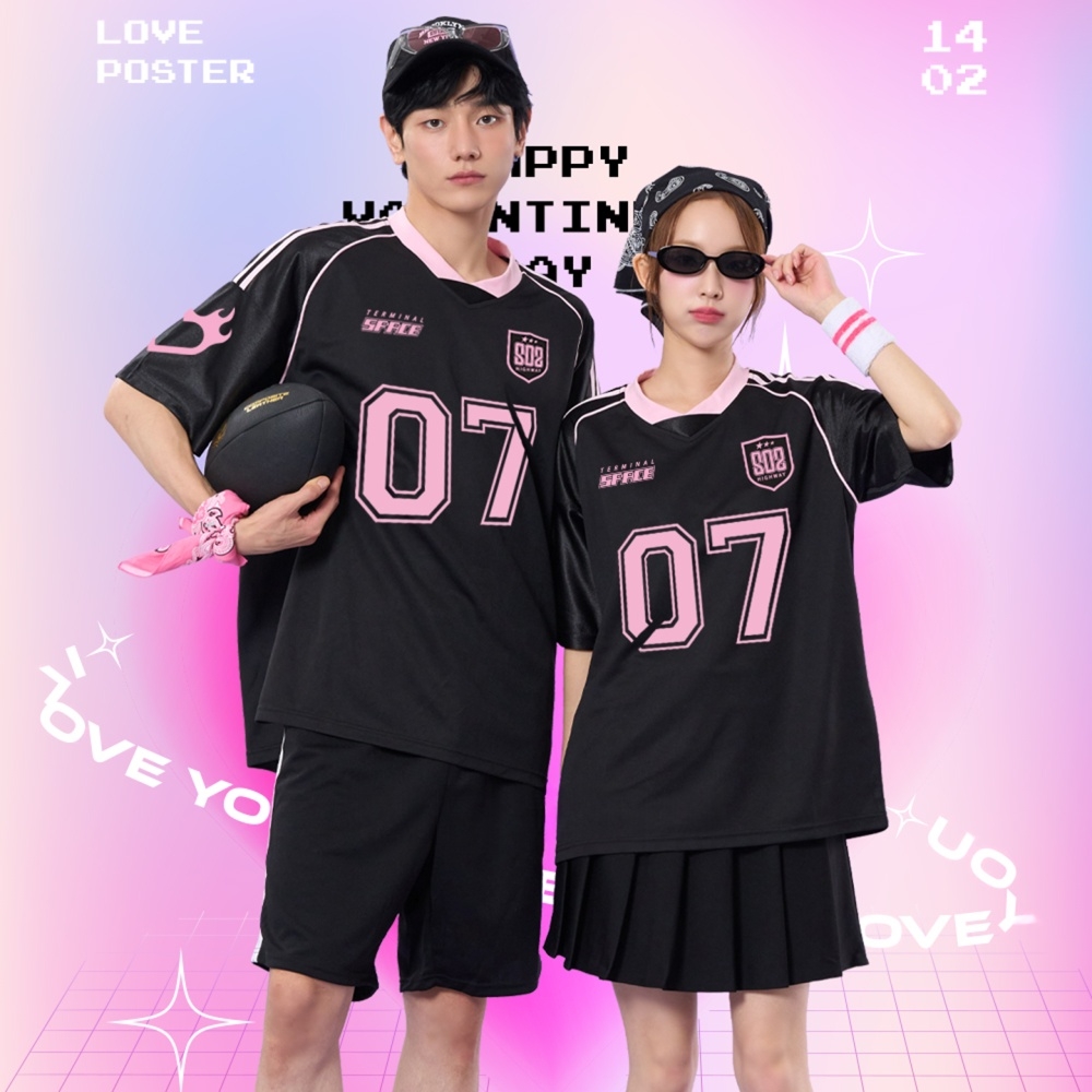 럭비져지 V넥 2선져지 블랙