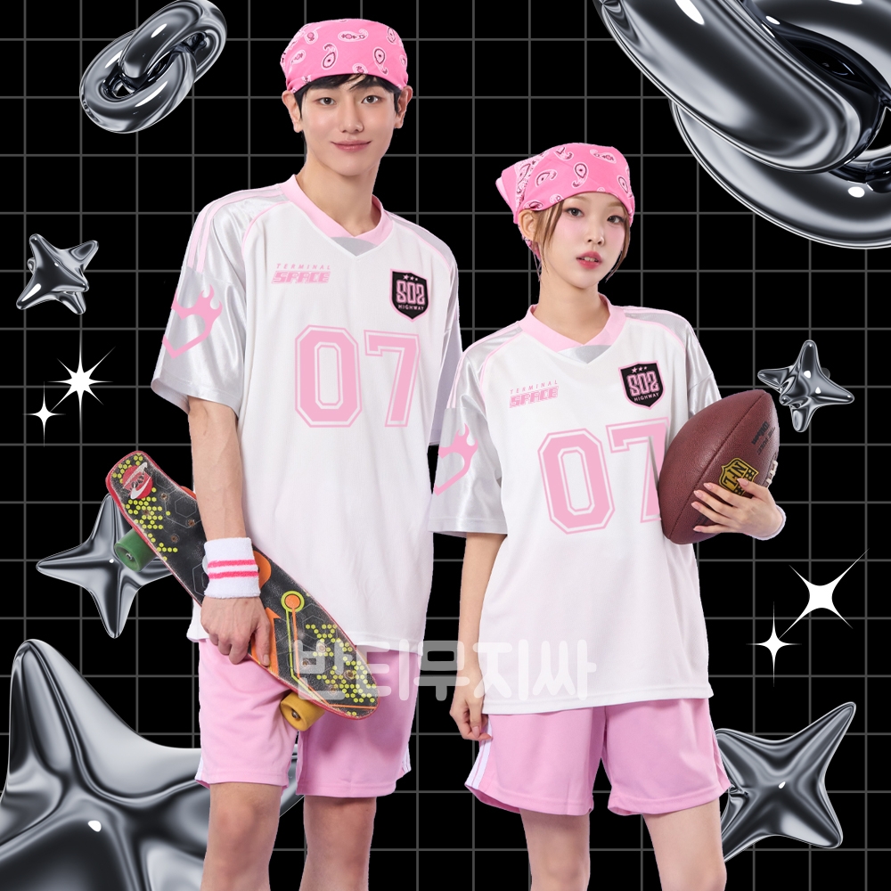 럭비져지 V넥 2선져지 실버