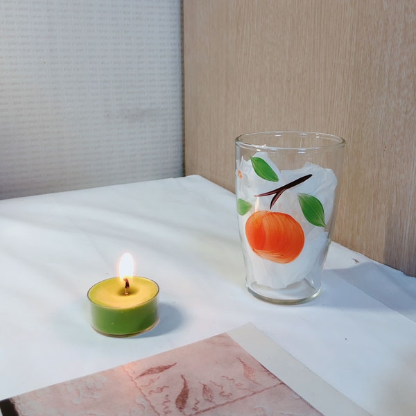 vintage orange glass cup