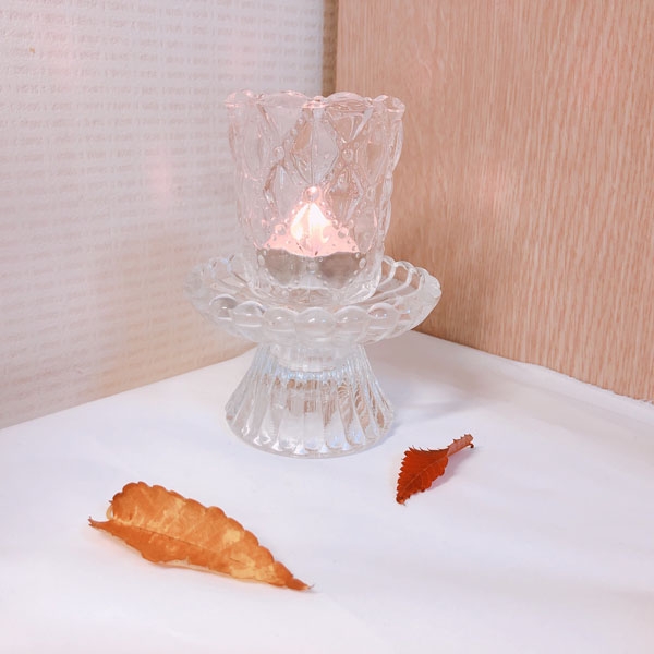 vintage crystal candle holder