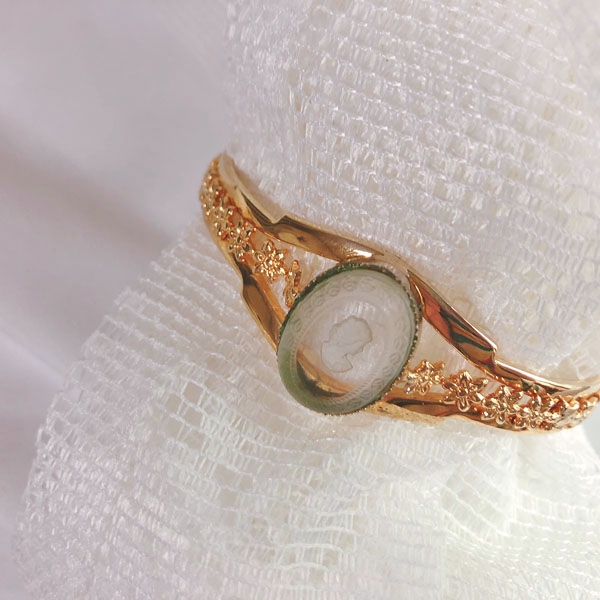 vintage glass cameo cuff bracelet