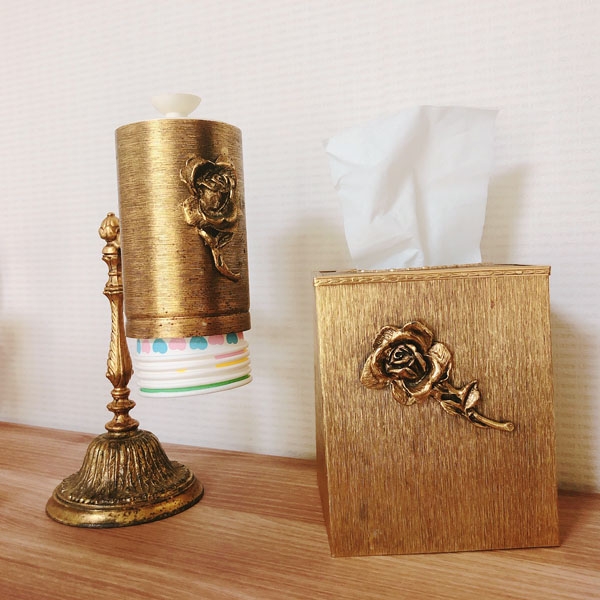 vintage cup dispenser and tissue case