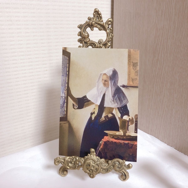 vintage brass postcard holder