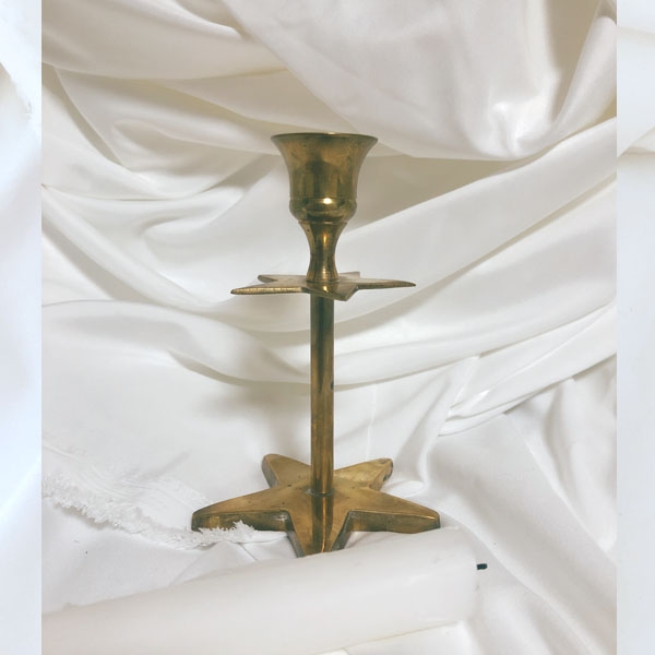 vintage brass star candle stick