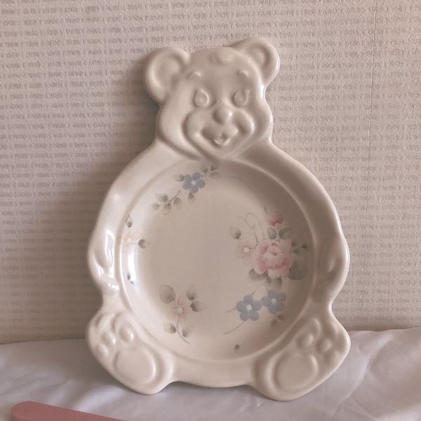 vintage PFALTZGRAFF tea rose bear plate