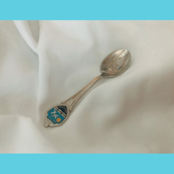 vintage blue spoon