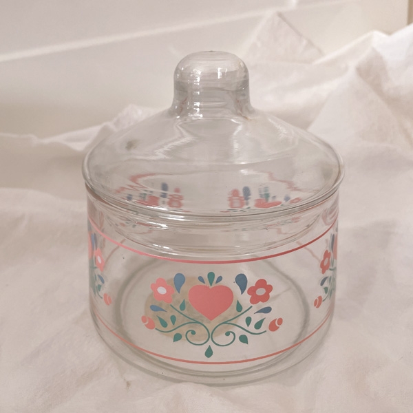 vintage pink flower candy bowl