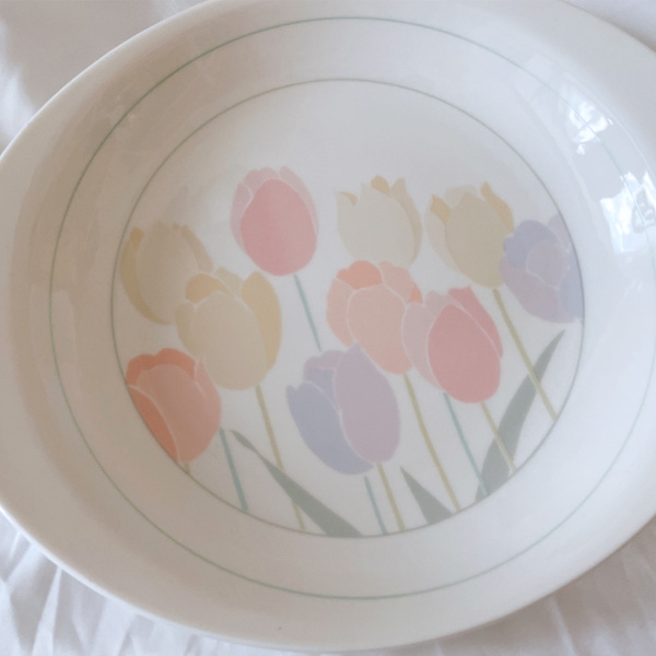 vintage color tulip handle plate