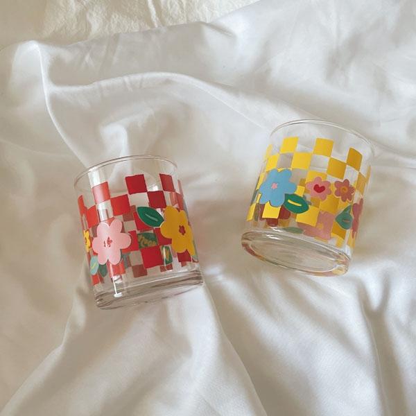 vintage check mini cups