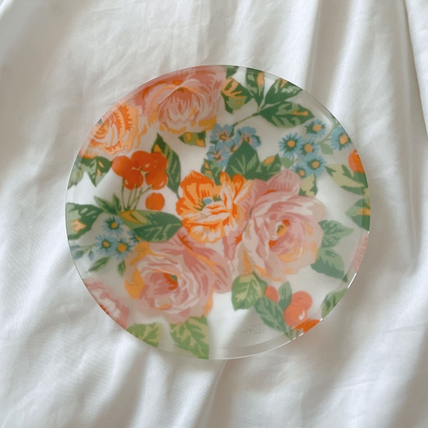 vintage matte flower plate