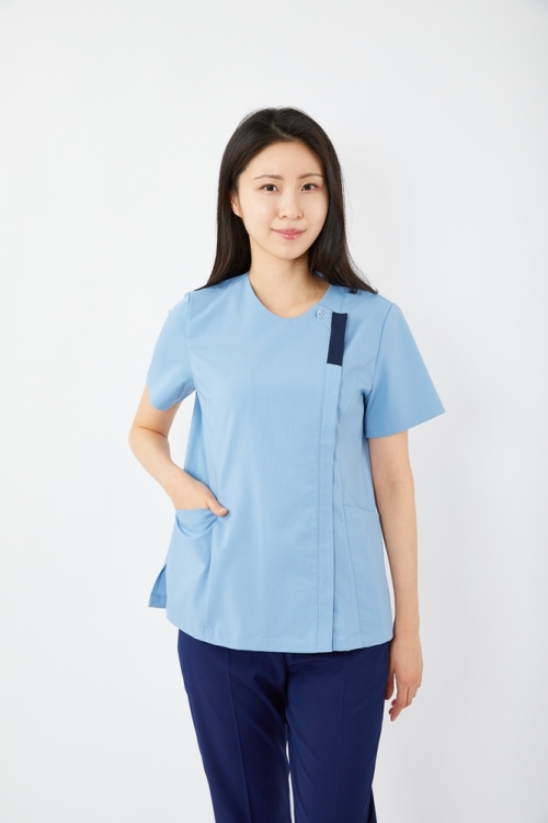 포커스 배색포인트 애쉬민트 상의-5632
