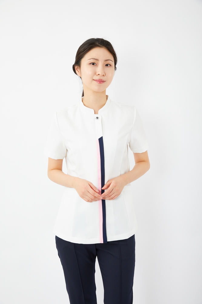 더블배색 화이트 상의-5975
