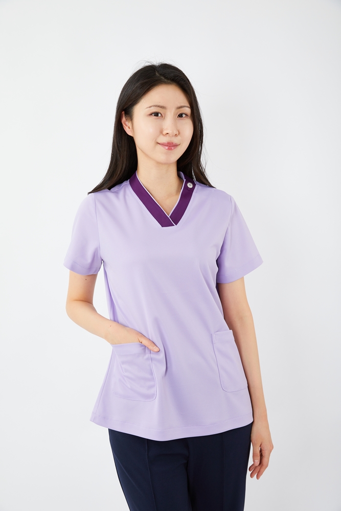 V배색 보라(RP) 상의-5916