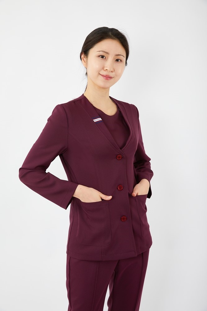 포인트 자켓 와인-5363