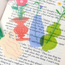 플라워 프리 라인 투명 책갈피