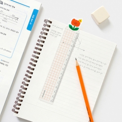 스마일 15cm 방안자 투명 책갈피