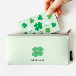 스마일 폭신폭신 사각 필통 - 럭키