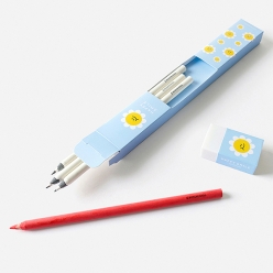 스마일 연필&지우개 세트 - 해피